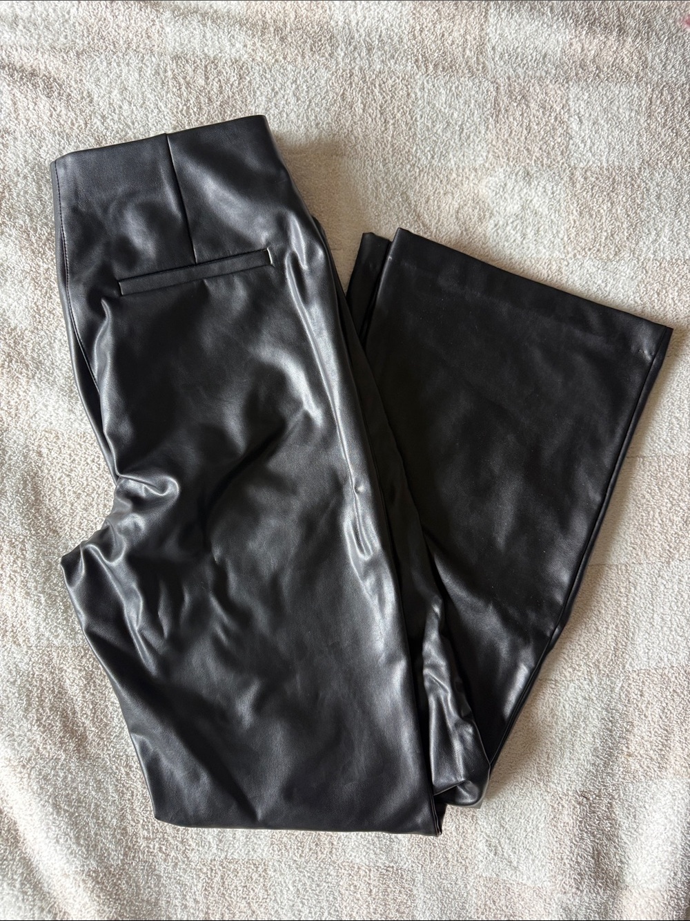 Abercrombie & Fitch Black Faux Leather Bootcut Pants